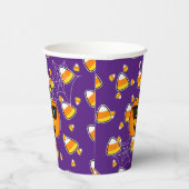 Funny Spooky Pumpkin iconic winkS Pattern Papieren Bekers (Rechts)