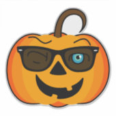 Funny Spooky Pumpkin iconische winkS Sticker (Voorkant)
