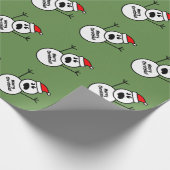 Funny spooky Santa Claus snowman Kerstman Cadeaupapier (Hoek)