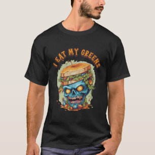 Funny Spooky Zombie Ik Eet Mijn Groenen Plant Mons T-shirt