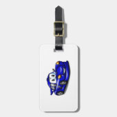 Funny Sport car cartoon | Achtergrondkleur kiezen Bagagelabel (Voorkant verticaal)