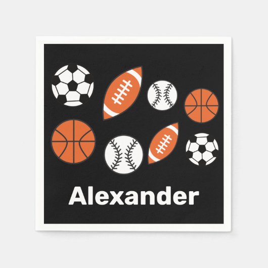 Funny Sports Balls Servet (Voorkant)