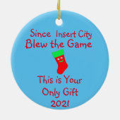 Funny Sports Gambling Ceramic Ornament (Achterkant)