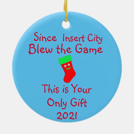 Funny Sports Gambling Ceramic Ornament (Achterkant)