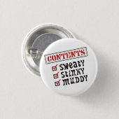 Funny Sports - © Inhoud: Sweaty, Stinky, Muddy Ronde Button 3,2 Cm (Voorkant /achterkant)