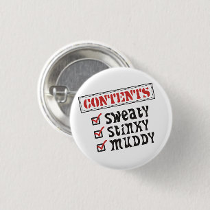 Funny Sports - © Inhoud: Sweaty, Stinky, Muddy Ronde Button 3,2 Cm