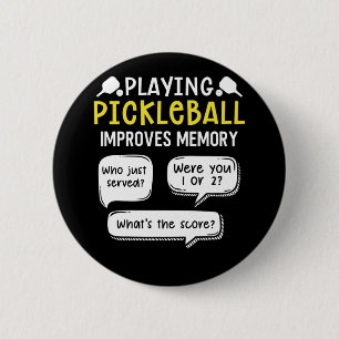 Funny Sports Pickleball Player Ronde Button 5,7 Cm