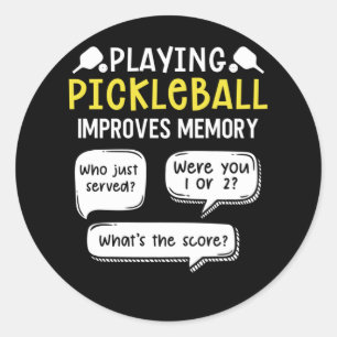 Funny Sports Pickleball Player Ronde Sticker