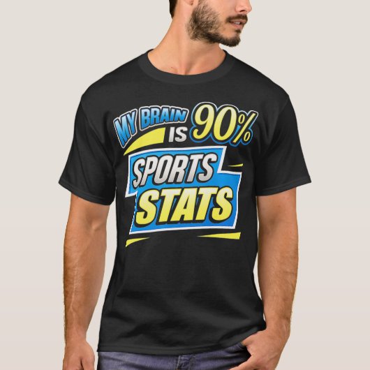 Funny Sports Stats T Shirt Brain Odds Statistist (Voorkant)