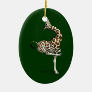 Funny Sporty Giraffe Keramisch Ornament