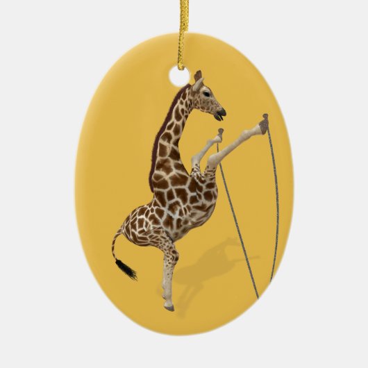 Funny Sporty Giraffe Keramisch Ornament (Voorkant)