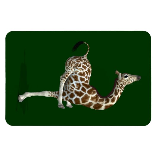 Funny Sporty Giraffe Magneet (Horizontaal)