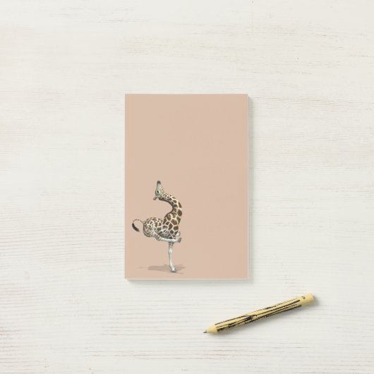 Funny Sporty Giraffe Post-it® Notes (Op bureau)