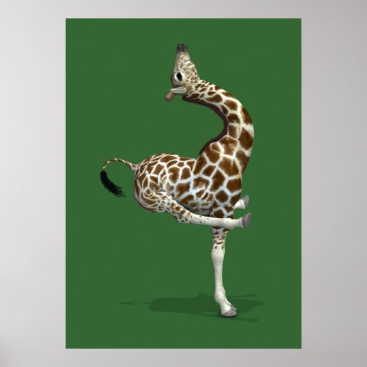 Funny Sporty Giraffe Poster (Voorkant)