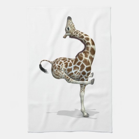 Funny Sporty Giraffe Theedoek (Verticaal)