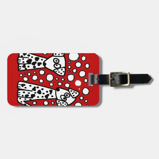 Funny Spoted Dogs met hart Bagagelabel (Voorkant horizontaal)