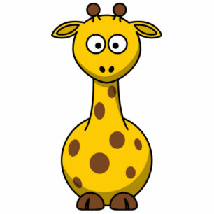 Funny Spotted Cartoon Giraffe Kinderen Staand Fotobeeldje