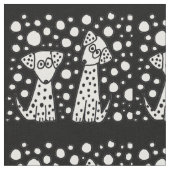 Funny Spotted Dogs Abstract Fabric Stof (Close Up)