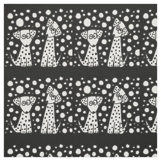 Funny Spotted Dogs Abstract Fabric Stof (Swatch)