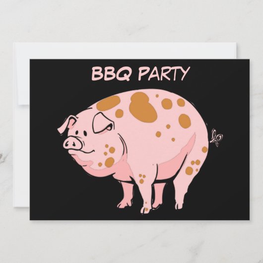Funny Spotted Pink BBQ Cookout Party Custom Kaart (Voorkant)