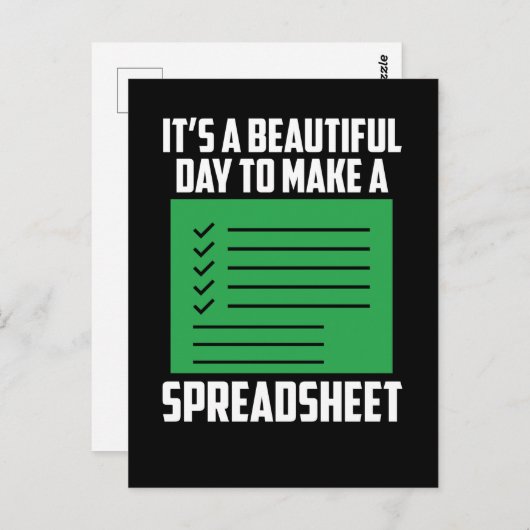 Funny Spreadsheet Accounting CPA Boekhoudkundige H Briefkaart (Voorkant / Achterkant)