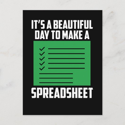 Funny Spreadsheet Accounting CPA Boekhoudkundige H Briefkaart (Voorkant)