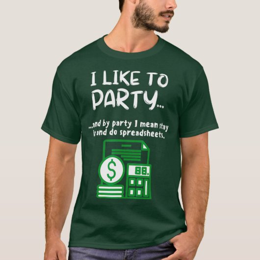 Funny Spreadsheet ik hou van partijgegevens Nerd T-shirt (Voorkant)