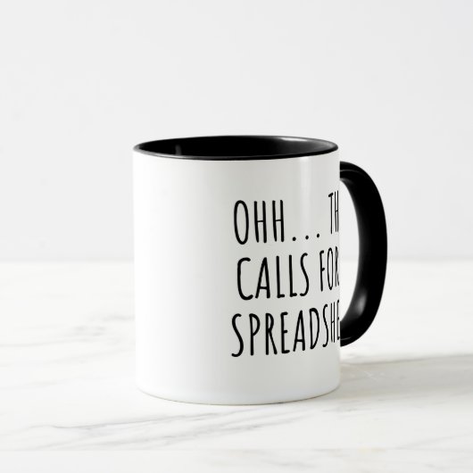 Funny Spreadsheet Mug Sarcastic Office Gift Mok (Voorkant rechts)