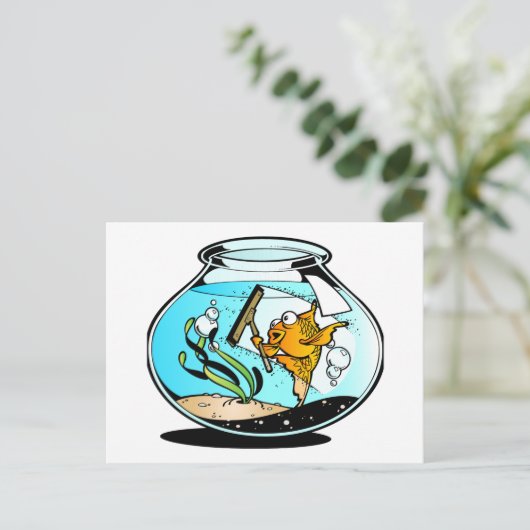Funny Spring Cleaning Fish Briefkaart (Staand voorkant)