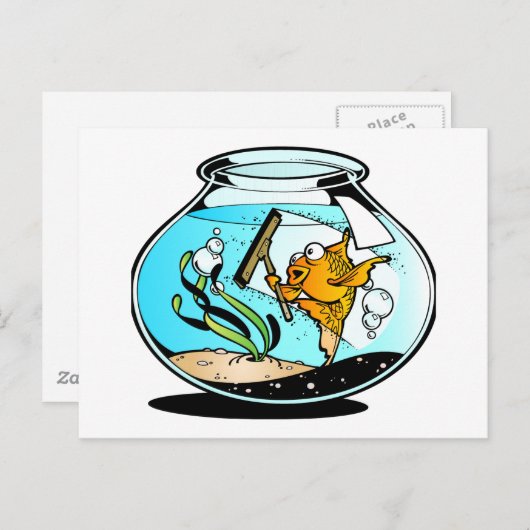 Funny Spring Cleaning Fish Briefkaart (Voorkant / Achterkant)