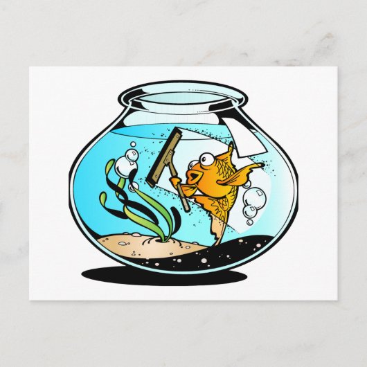 Funny Spring Cleaning Fish Briefkaart (Voorkant)