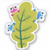 Funny Spring Natuur Lover Cute Green Leaf Sticker (Voorkant)