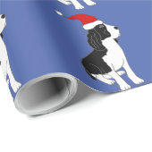 Funny Springer Spaniel Dog in Santa hat Christmas Cadeaupapier (Rol Hoek)