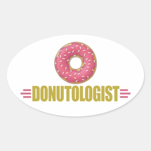 Funny Sprinkle Donut Lover Ovale Sticker (Voorkant)