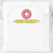 Funny Sprinkle Donut Lover Ovale Sticker (Tas)