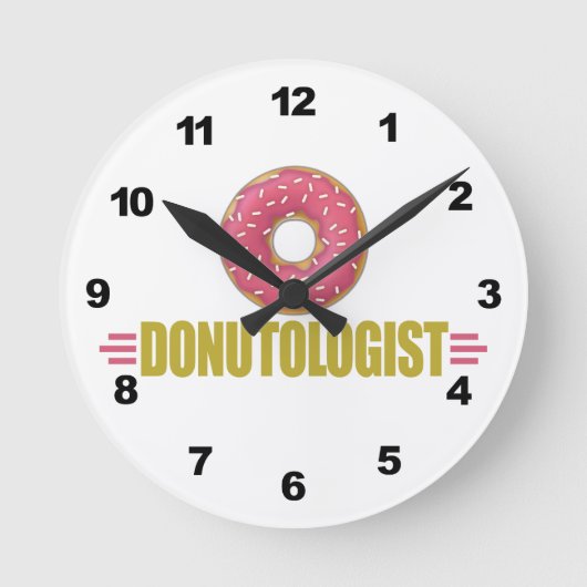 Funny Sprinkle Donut Lover Ronde Klok (Voorkant)