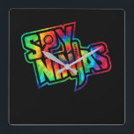 Funny Spy Gaming Ninjas Game Wild met Clay Style Vierkante Klok<br><div class="desc">Funny Spy Gaming Ninjas Game Wild met Clay Style</div>