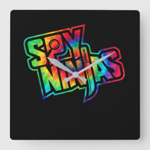 Funny Spy Gaming Ninjas Game Wild met Clay Style Vierkante Klok