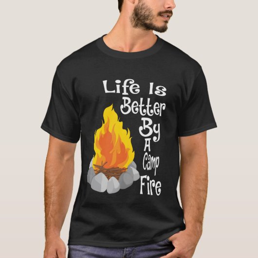 Funny squad life is better by a camp fire retro t-shirt (Voorkant)