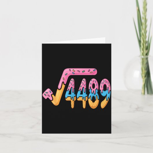 Funny Square Root 4489 Funny 67 Math Ice Cream Mem Kaart (Voorkant)