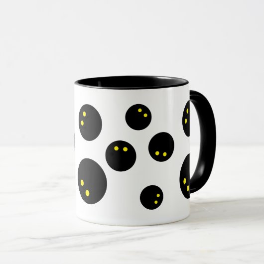 Funny squash ball print koffie mok cadeau voor spe (Voorkant rechts)