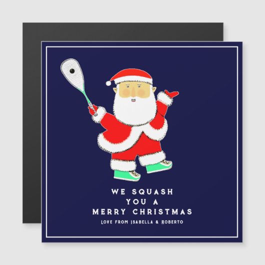 Funny Squash Sports Holiday Cards (Voorkant / Achterkant)