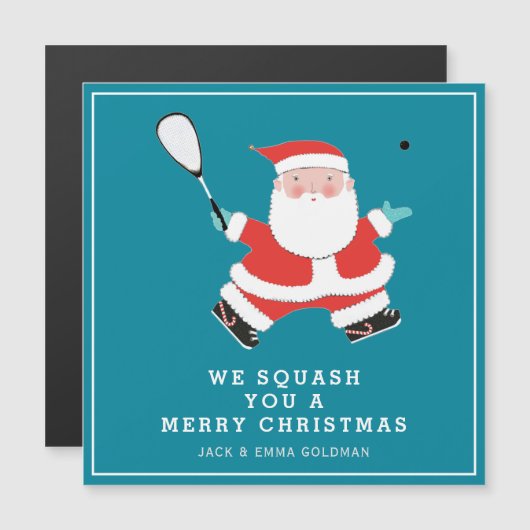 Funny Squash Sports Holiday Cards (Voorkant / Achterkant)