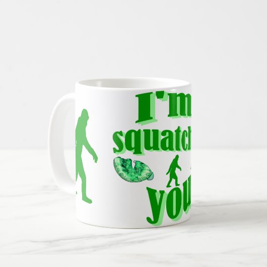 Funny squatching koffiemok (Voorkant links)