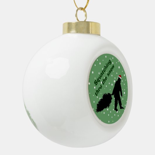 Funny Squatching Thru the Snow Tree Ornament Ball (Links)