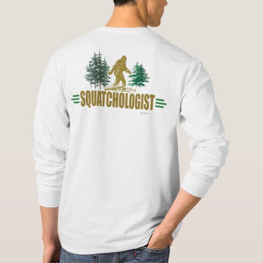 Funny Squatcholoog, Sasquatch, geloof ik T-shirt (Achterkant)