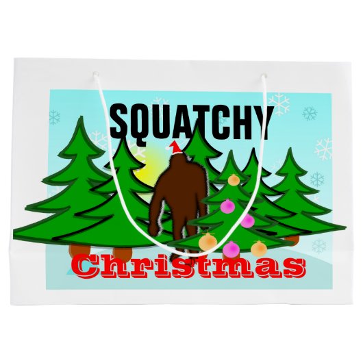 Funny Squatchy-kerstboomkreet Groot Cadeauzakje (Achterkant)