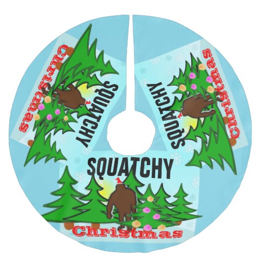 Funny Squatchy-kerstboomkreet Kerstboom Rok (Voorkant)