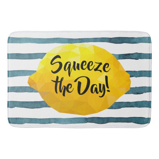 Funny Squeeze the Day Script 3D Lemon Badmat (Voorkant)