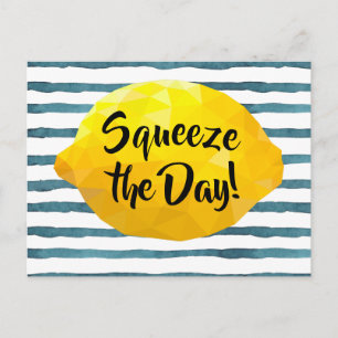 Funny Squeeze the Day Script 3D Lemon Briefkaart